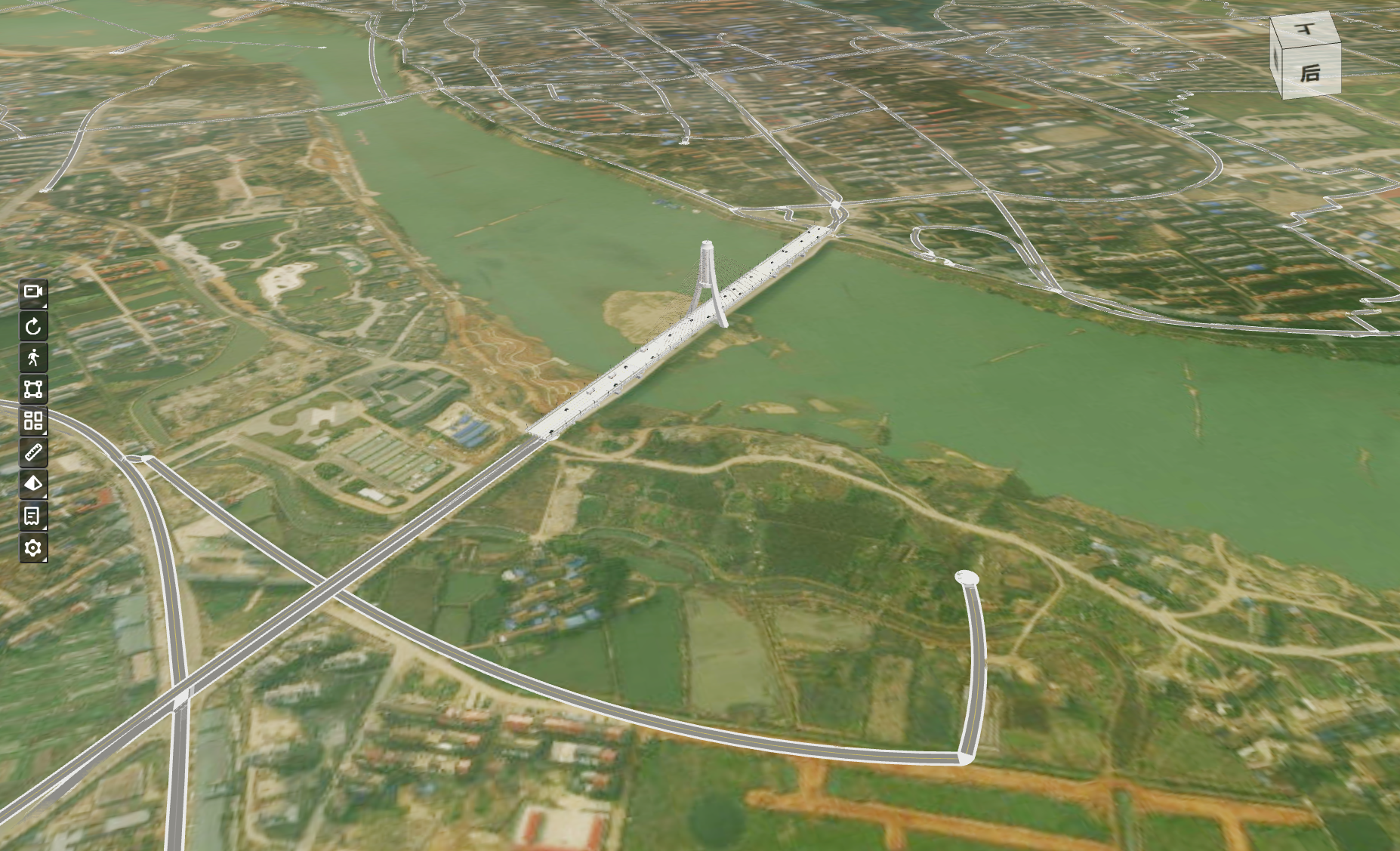 EIM輕量化引擎-bim+gis應用搭建大橋地形示例